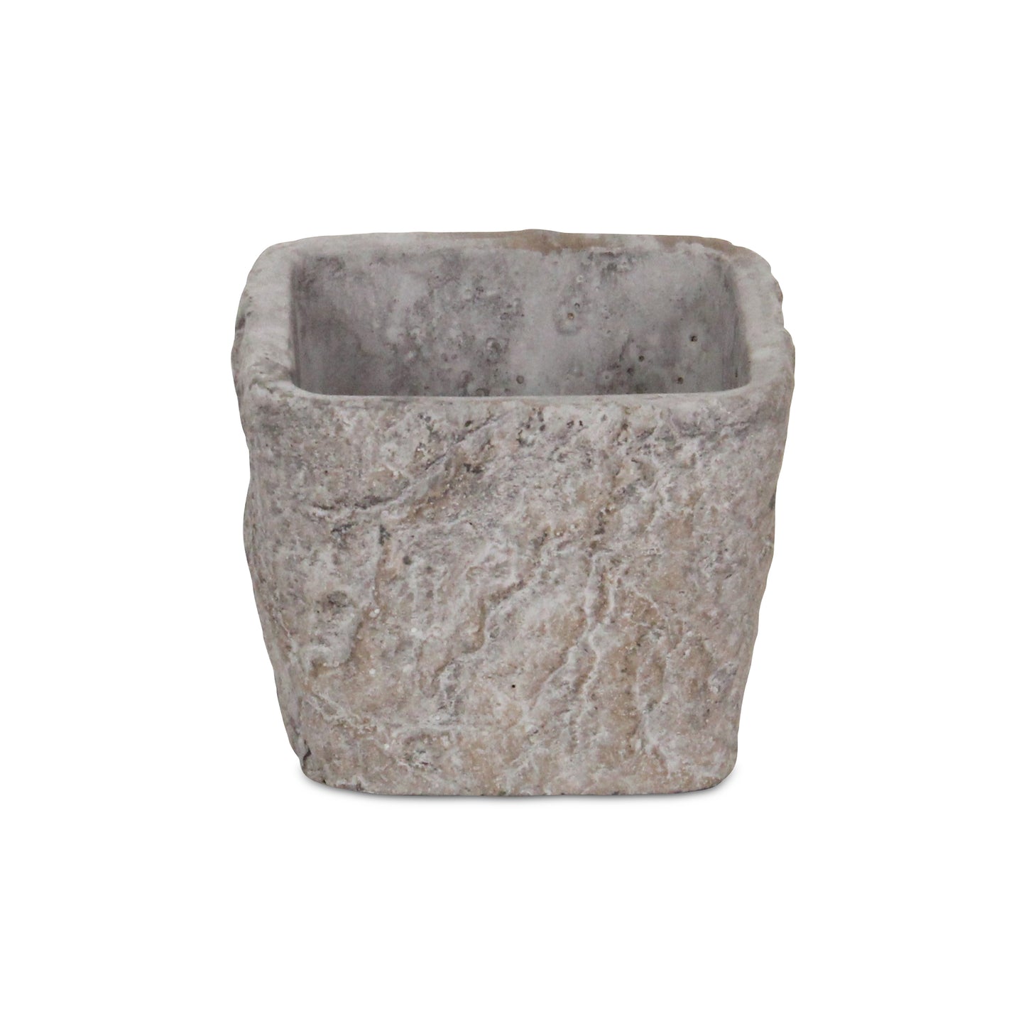 Eliza Square Smooth Cement Tapered Pot