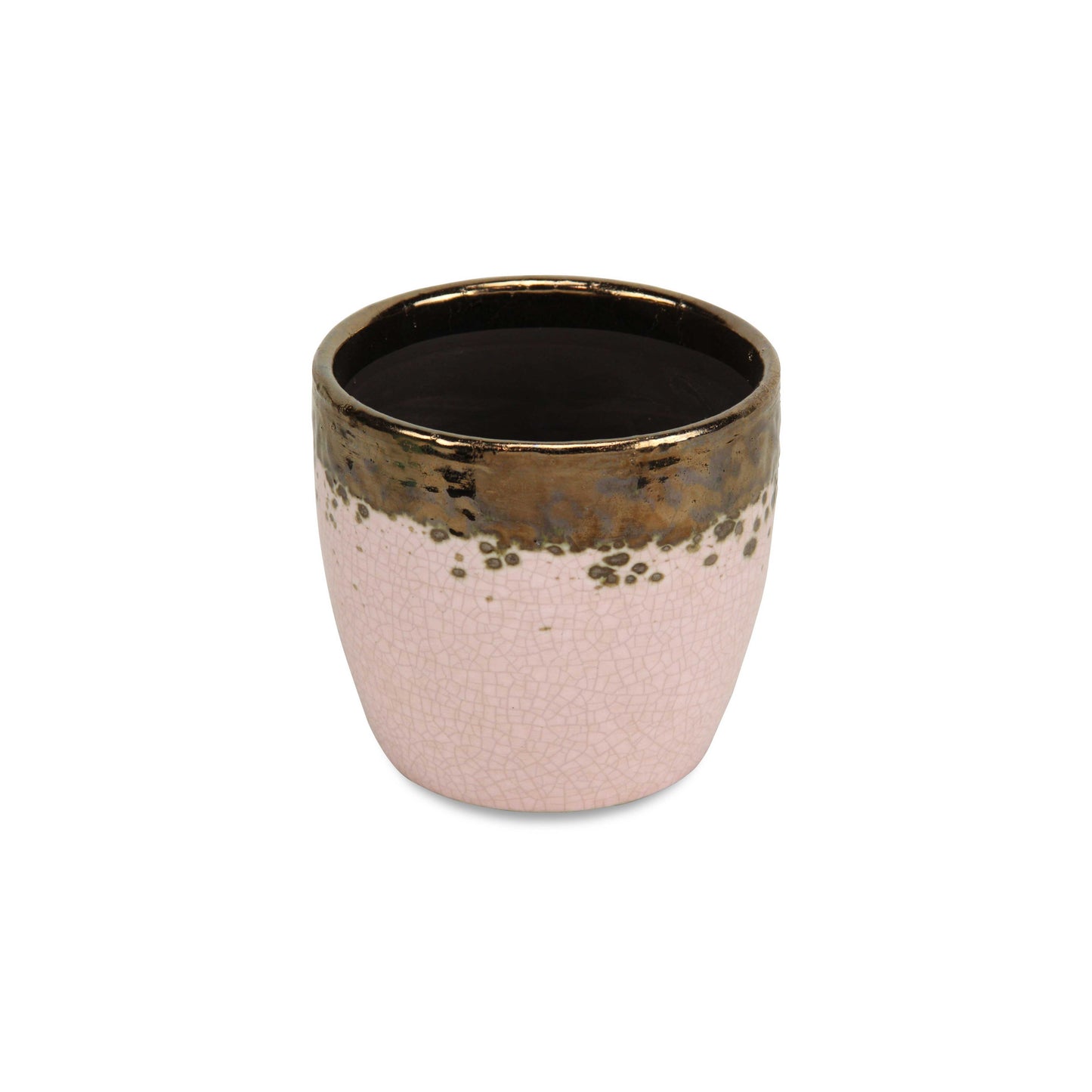 Junius Electroplate Copper Rim Ceramic Pot (Color Options)