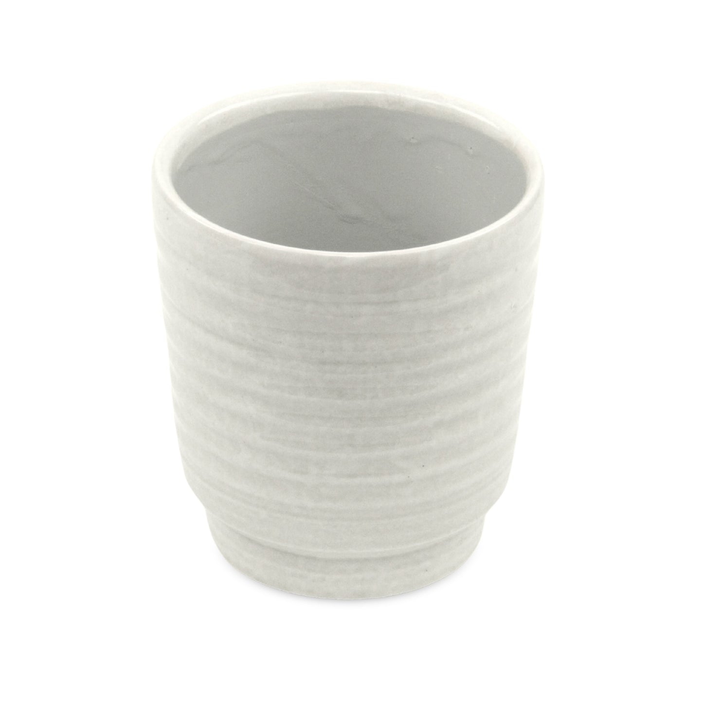 Celadi White Rippled Ceramic Pot