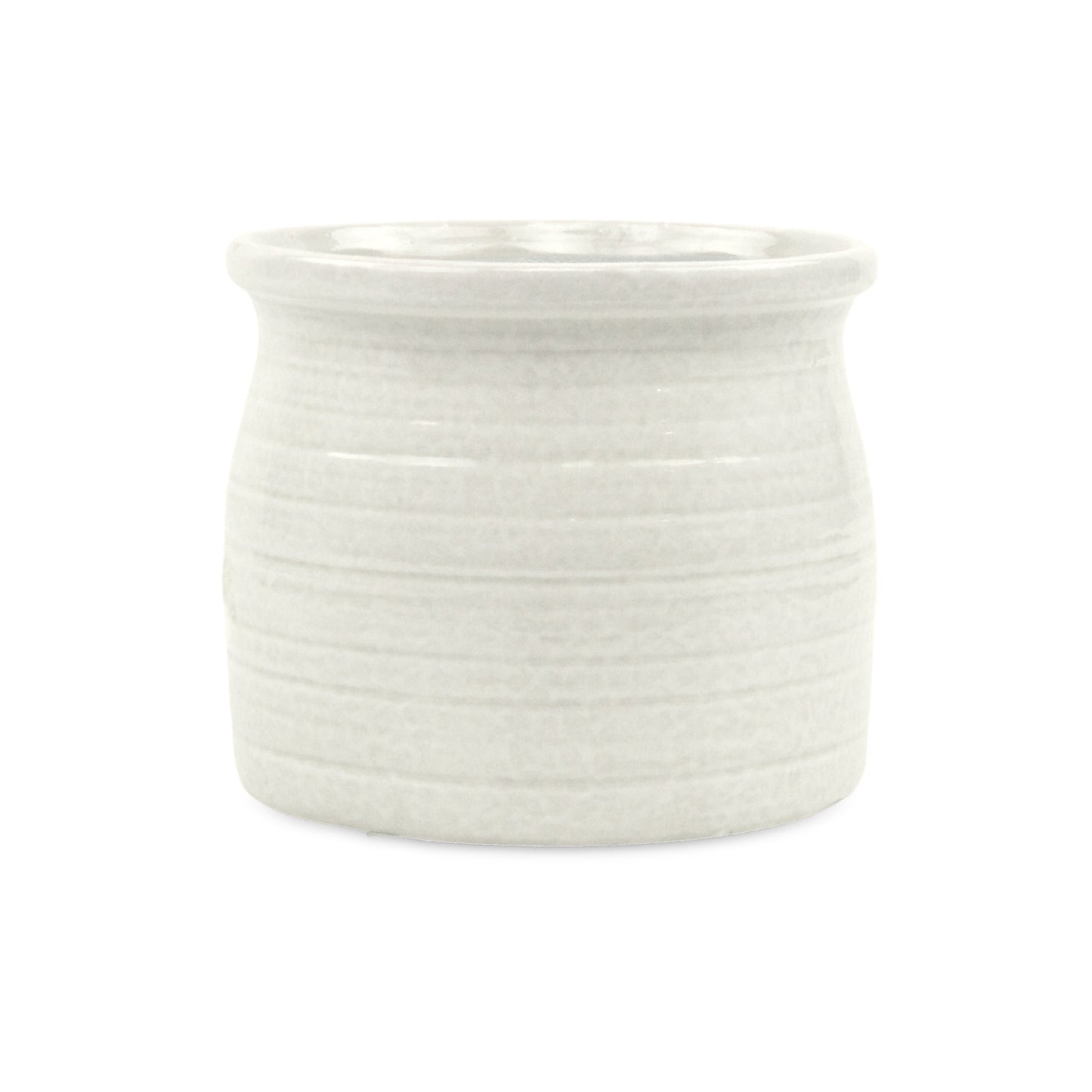 Kifon White Curved Ceramic pot
