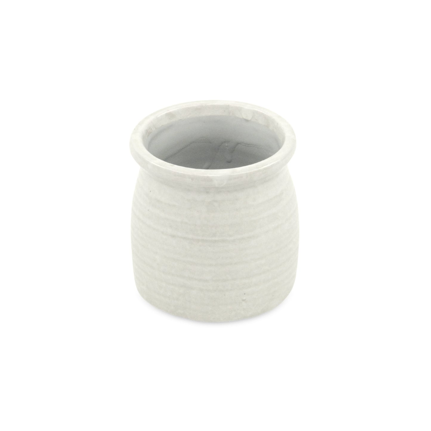 Kifon White Curved Ceramic pot