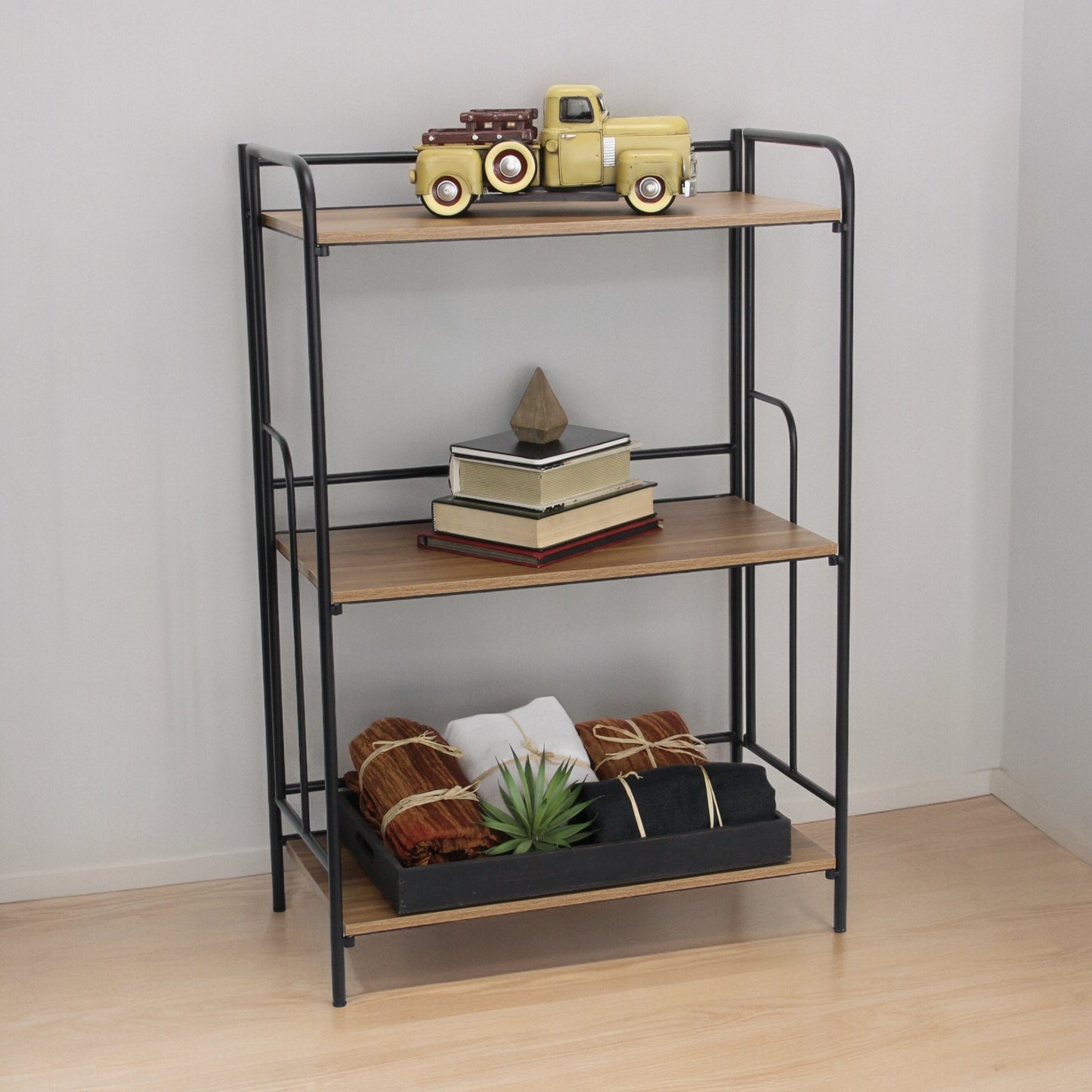 Faydel 3 Tier Brown & Black Storage Shelf