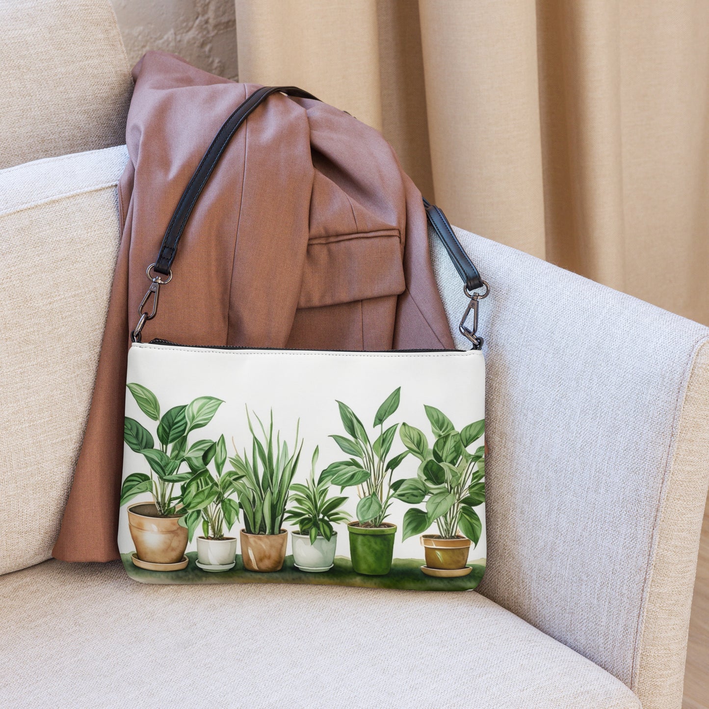 Watercolor Plants Crossbody bag
