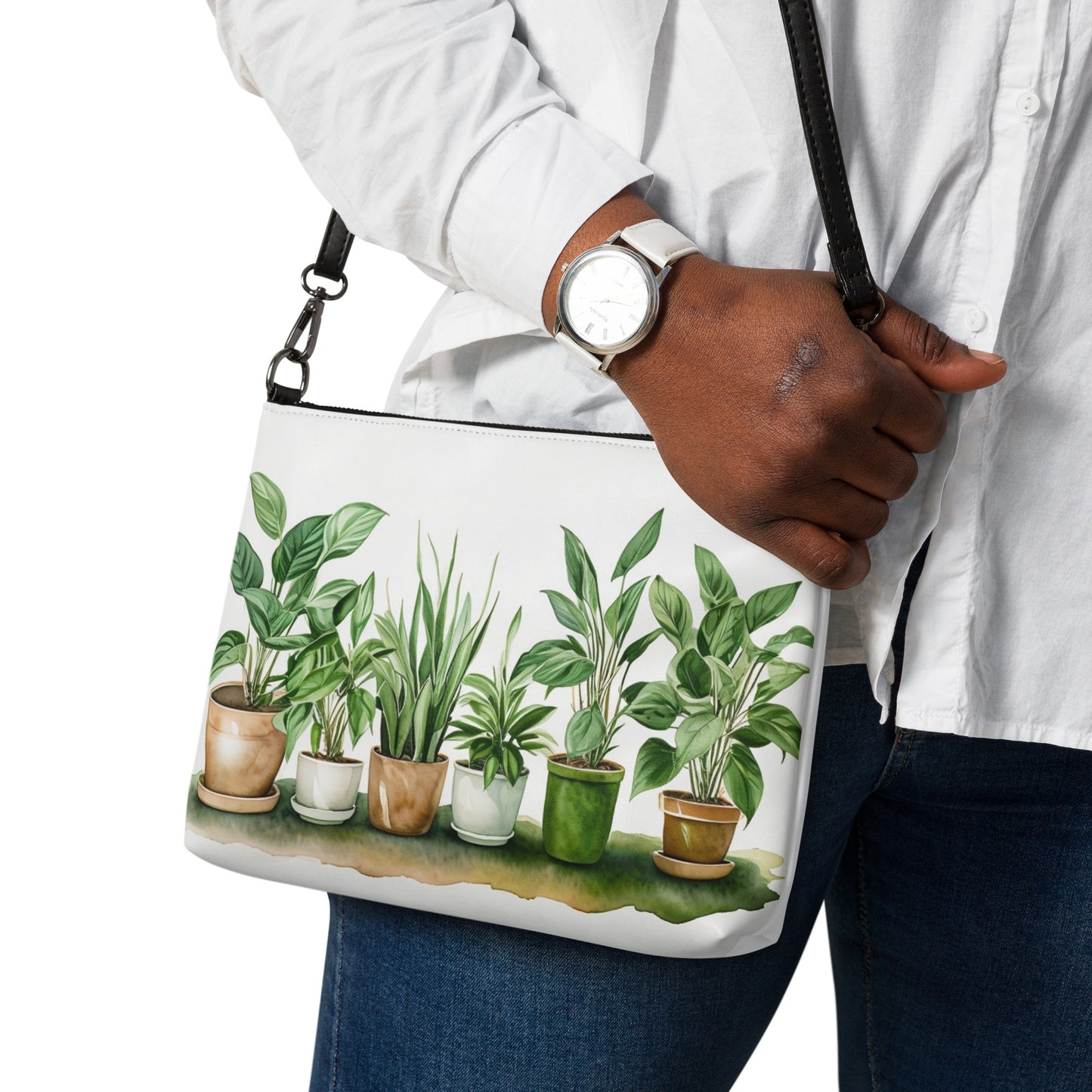 Watercolor Plants Crossbody bag