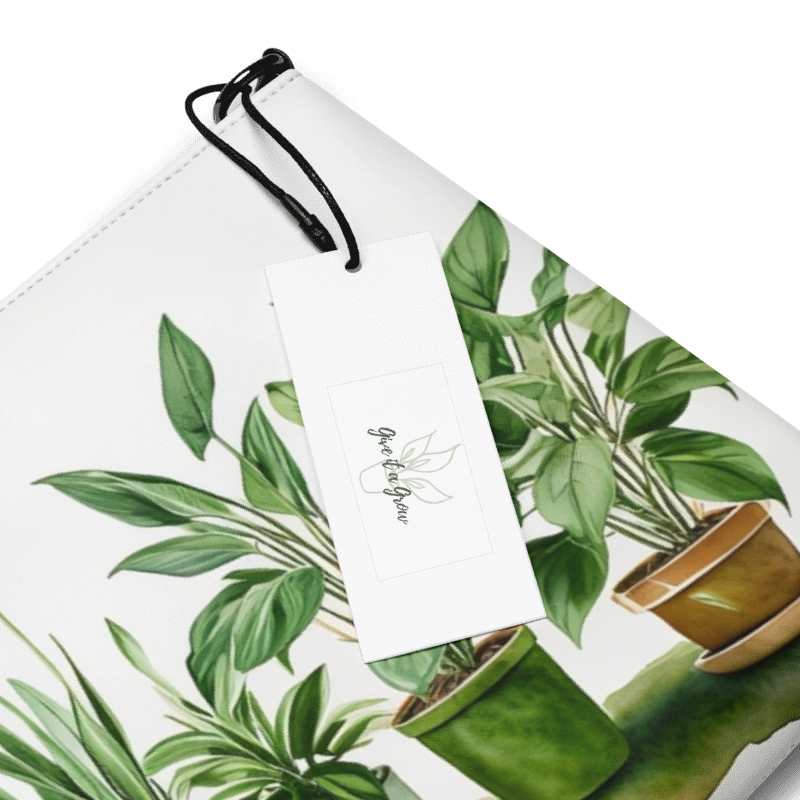 Watercolor Plants Crossbody bag tag