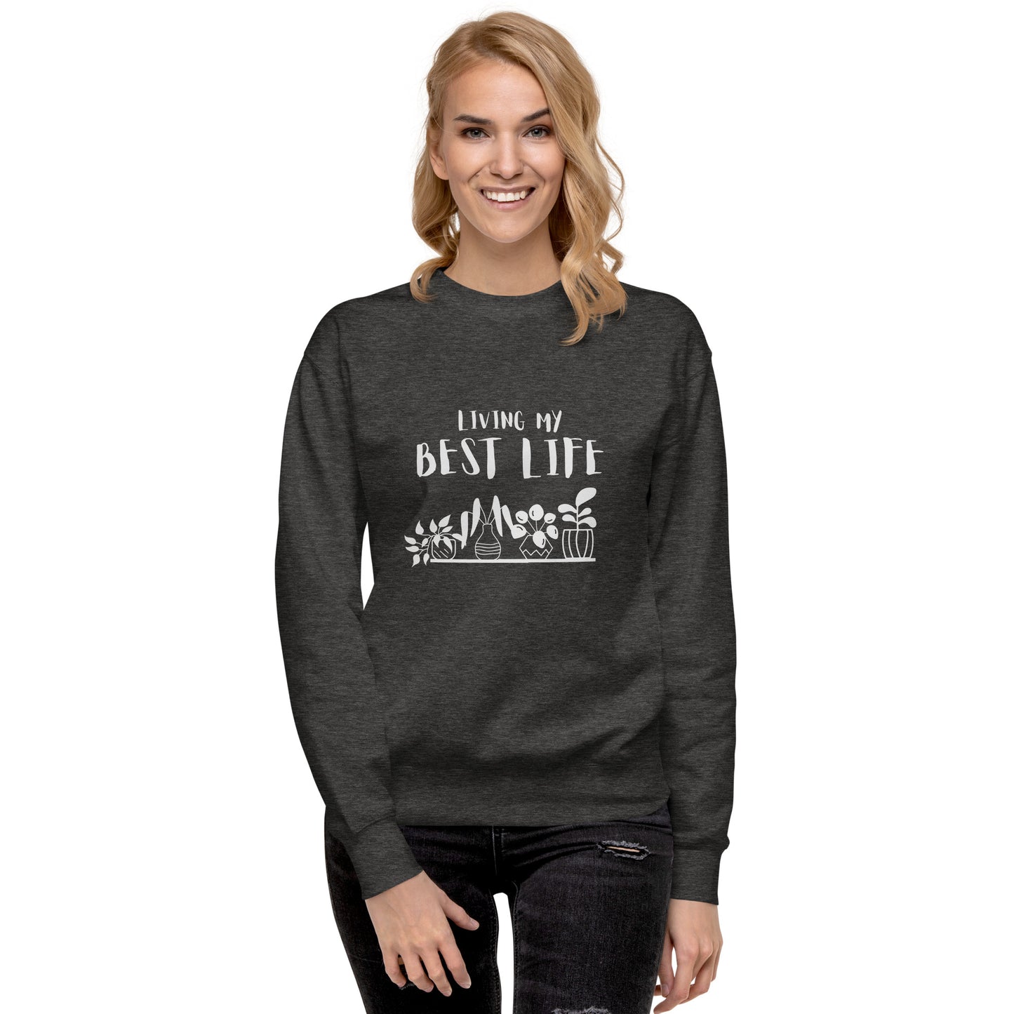 Charcoal Heater Grey Plant Sweatshirt
