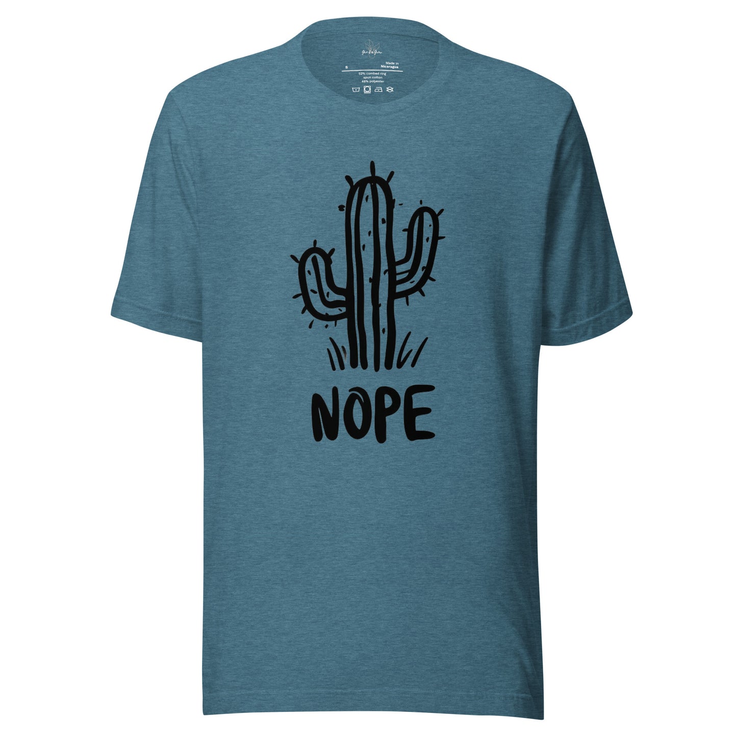 Nope Cactus Shirt in Heather Blue