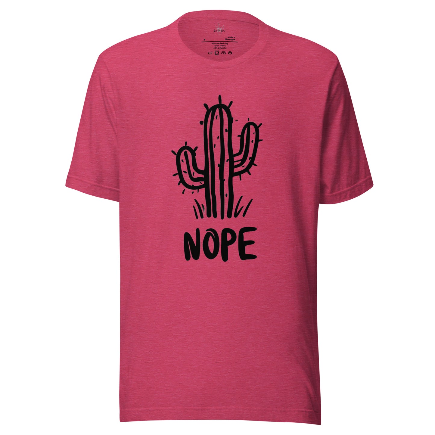 Nope Cactus Shirt in Heather Pink