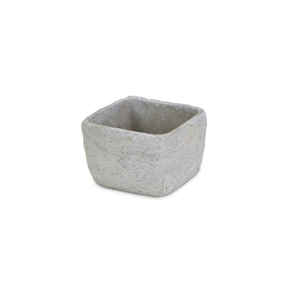 Reed Square Textured Cement Pot