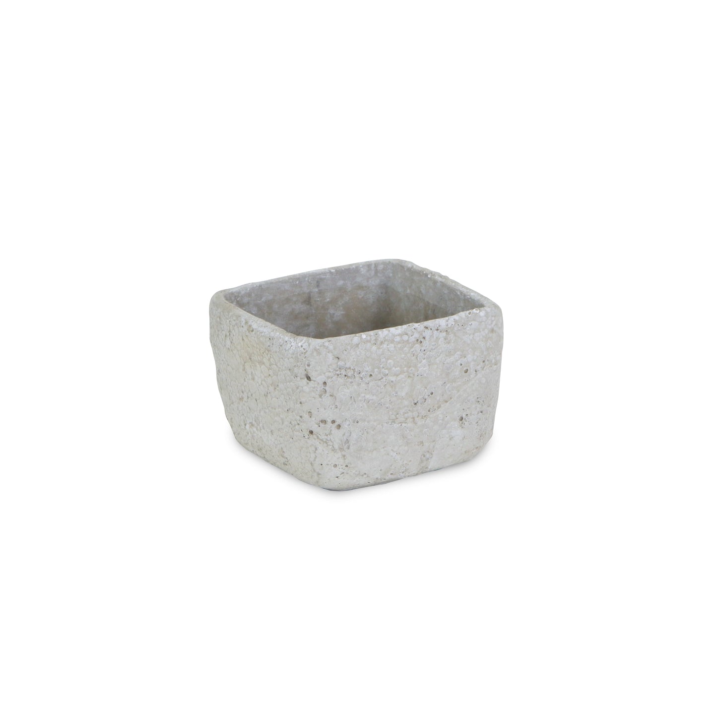 Reed Square Textured Cement Pot