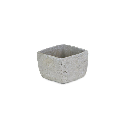 Reed Square Textured Cement Pot