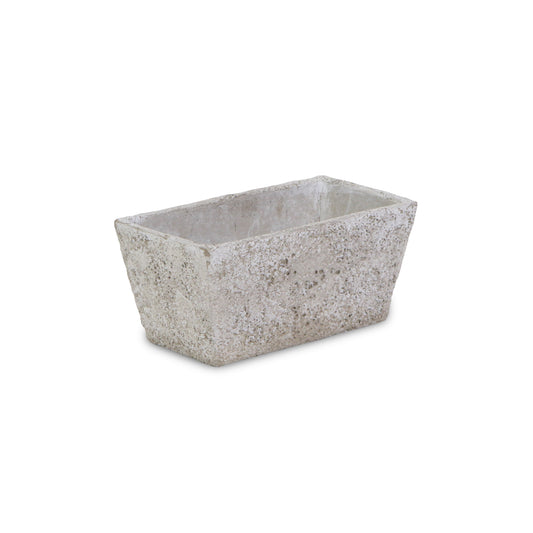 Elm Rectangular Textured Cement Tapered Planter