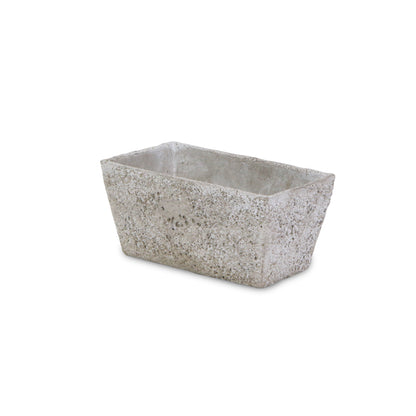 Elm Rectangular Textured Cement Tapered Planter