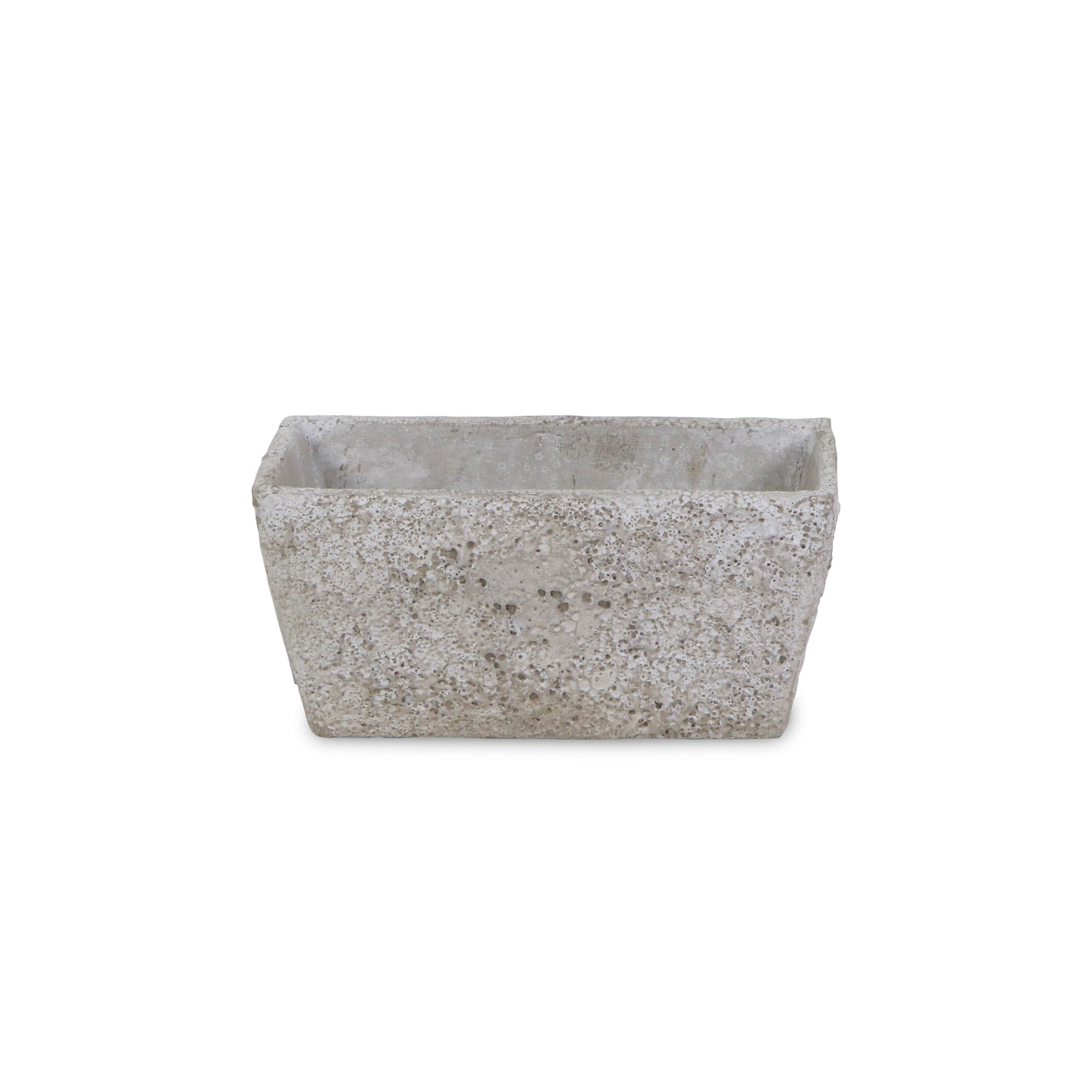 Elm Rectangular Textured Cement Tapered Planter