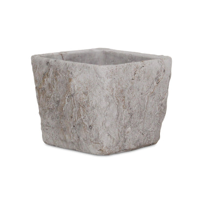 Eliza Square Smooth Cement Tapered Pot