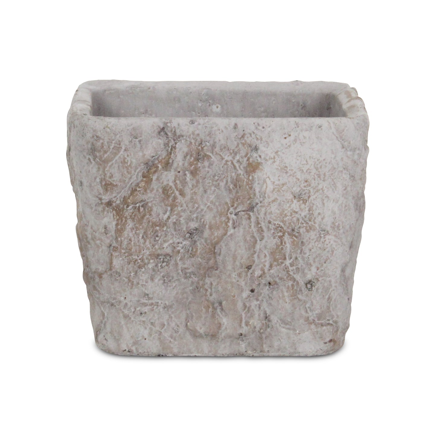 Eliza Square Smooth Cement Tapered Pot