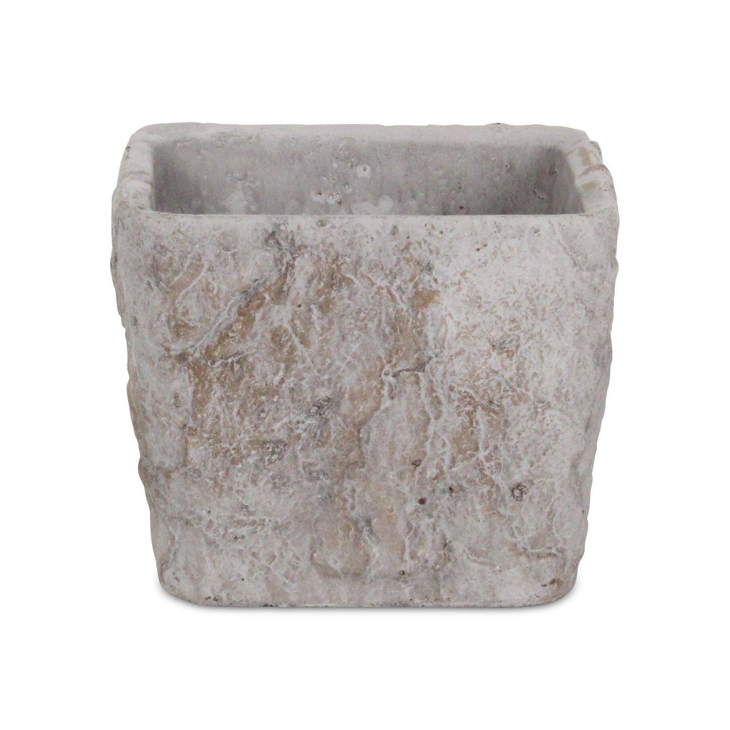 Eliza Square Smooth Cement Tapered Pot