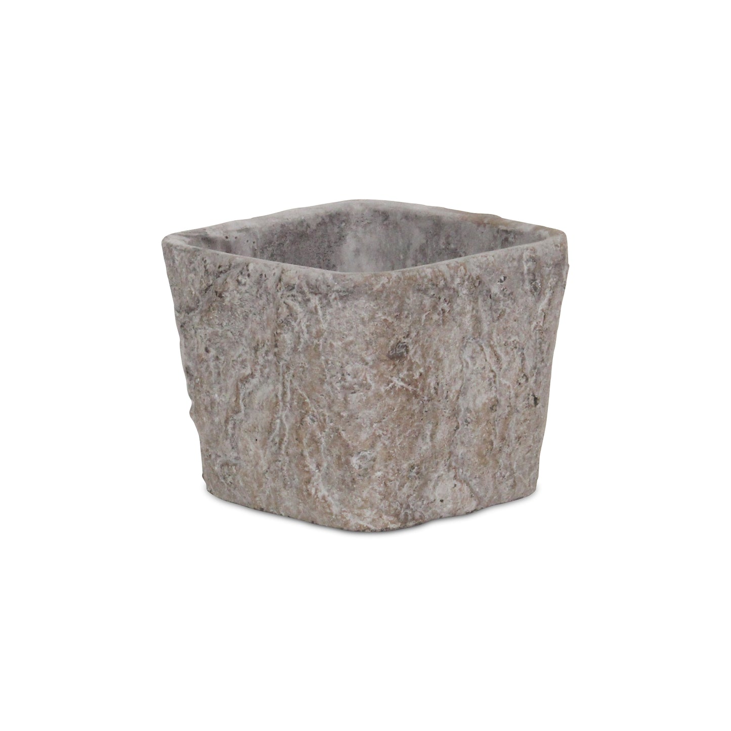 Eliza Square Smooth Cement Tapered Pot