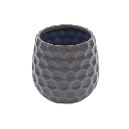 Farrier Hexagon Pattern Grey Ceramic Pot