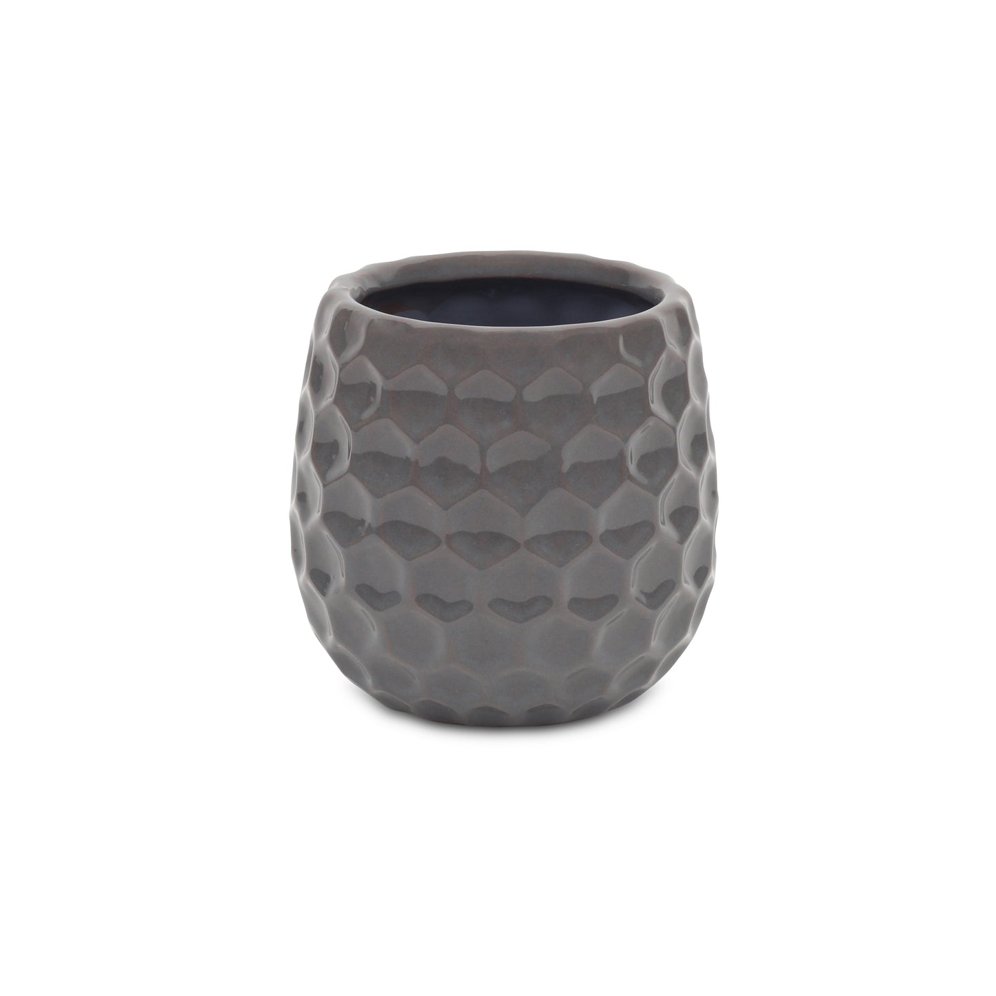 Farrier Hexagon Pattern Grey Ceramic Pot