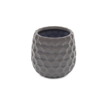 Farrier Hexagon Pattern Grey Ceramic Pot