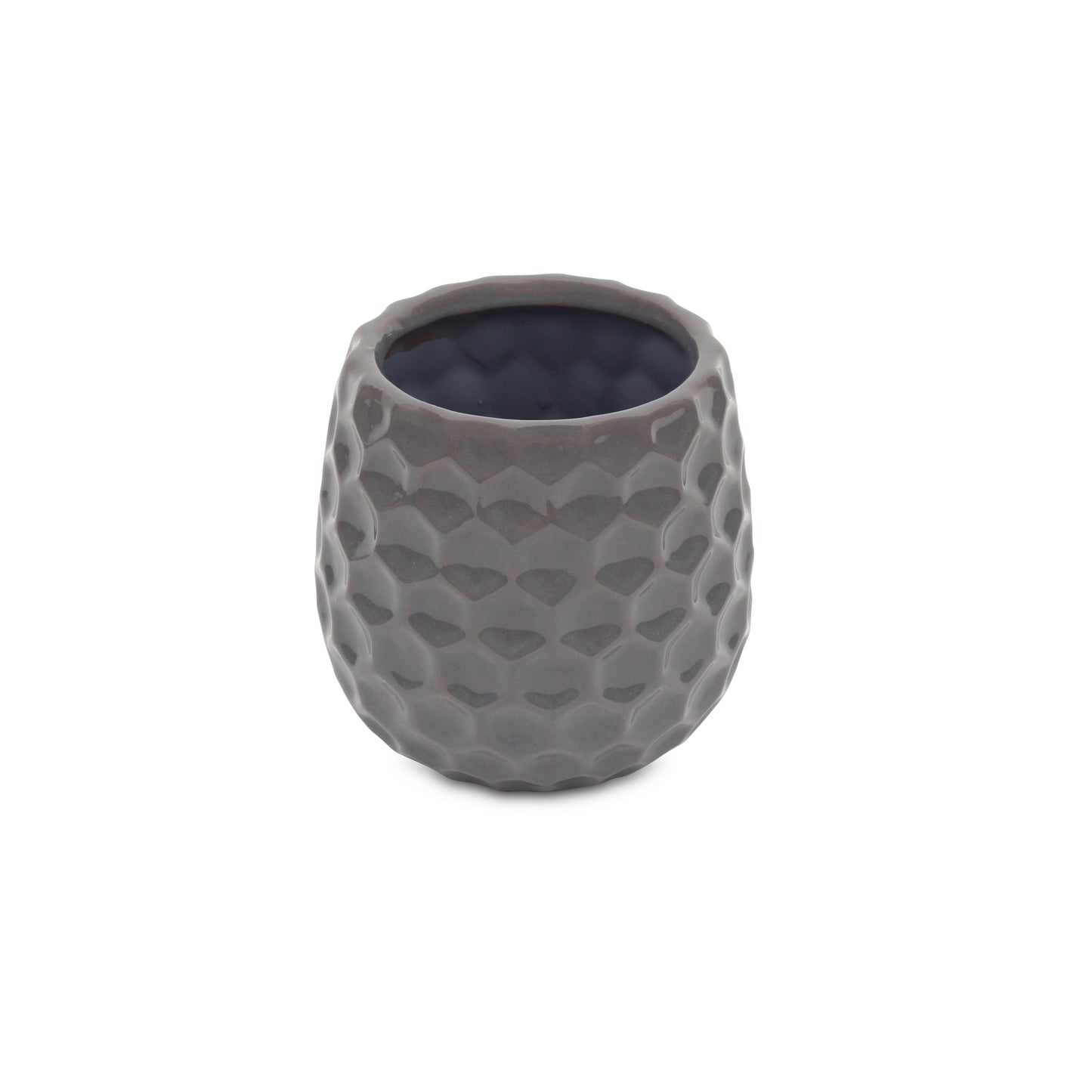 Farrier Hexagon Pattern Grey Ceramic Pot