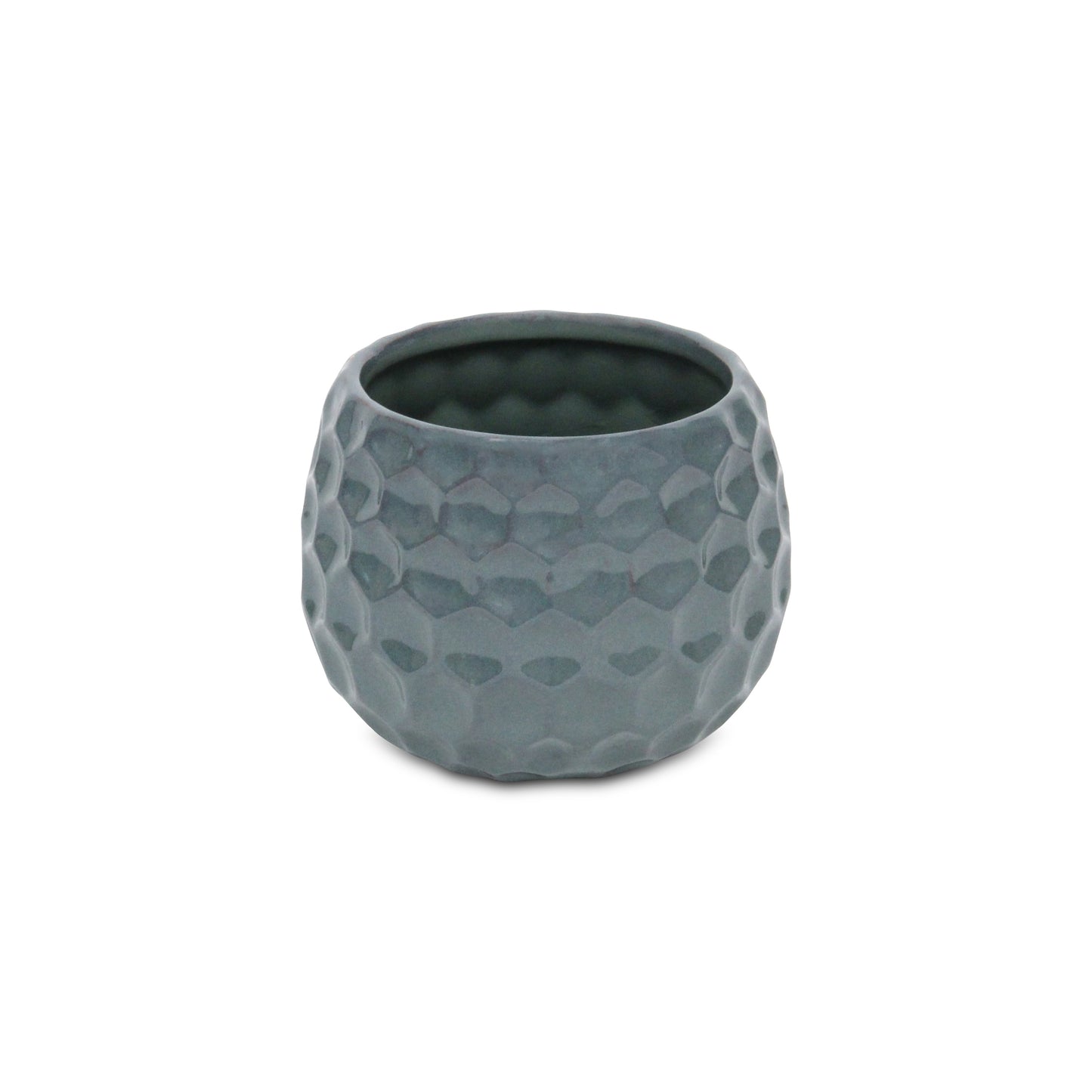 Farrier Hexagon Pattern Blue Ceramic Pot