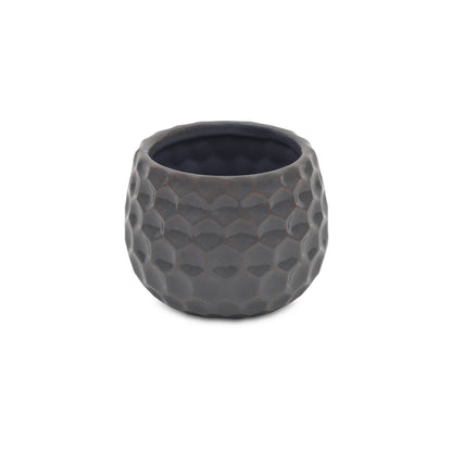 Farrier Hexagon Pattern Grey Ceramic Pot