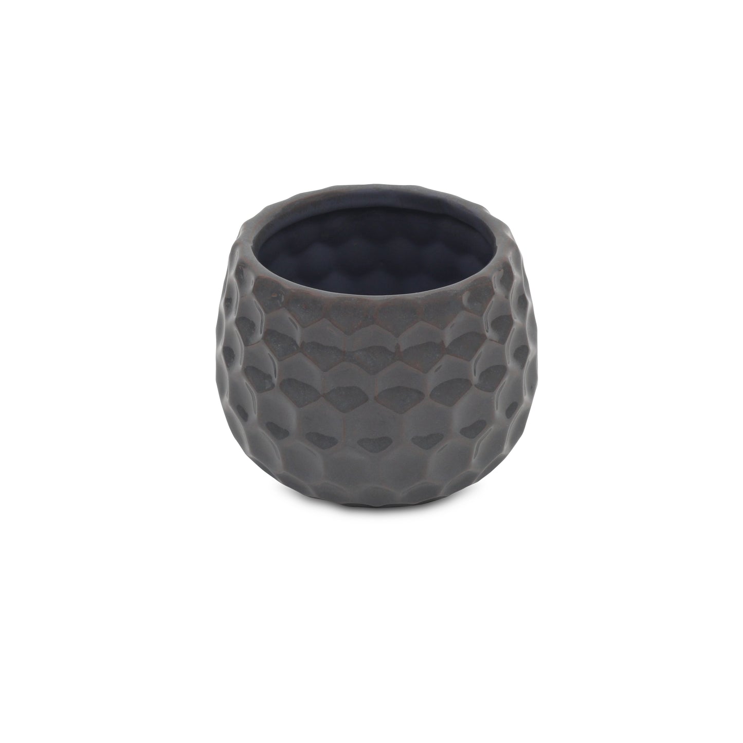 Farrier Hexagon Pattern Grey Ceramic Pot