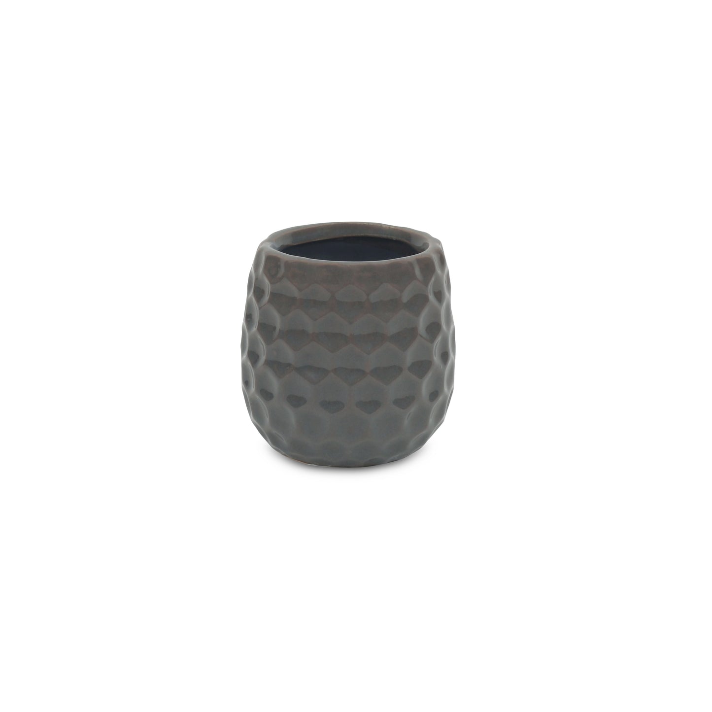 Farrier Hexagon Pattern Grey Ceramic Pot