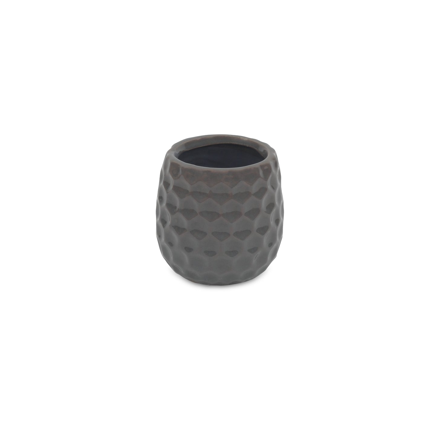 Farrier Hexagon Pattern Grey Ceramic Pot