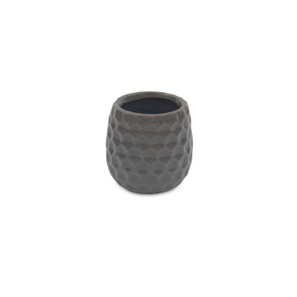 Farrier Hexagon Pattern Grey Ceramic Pot