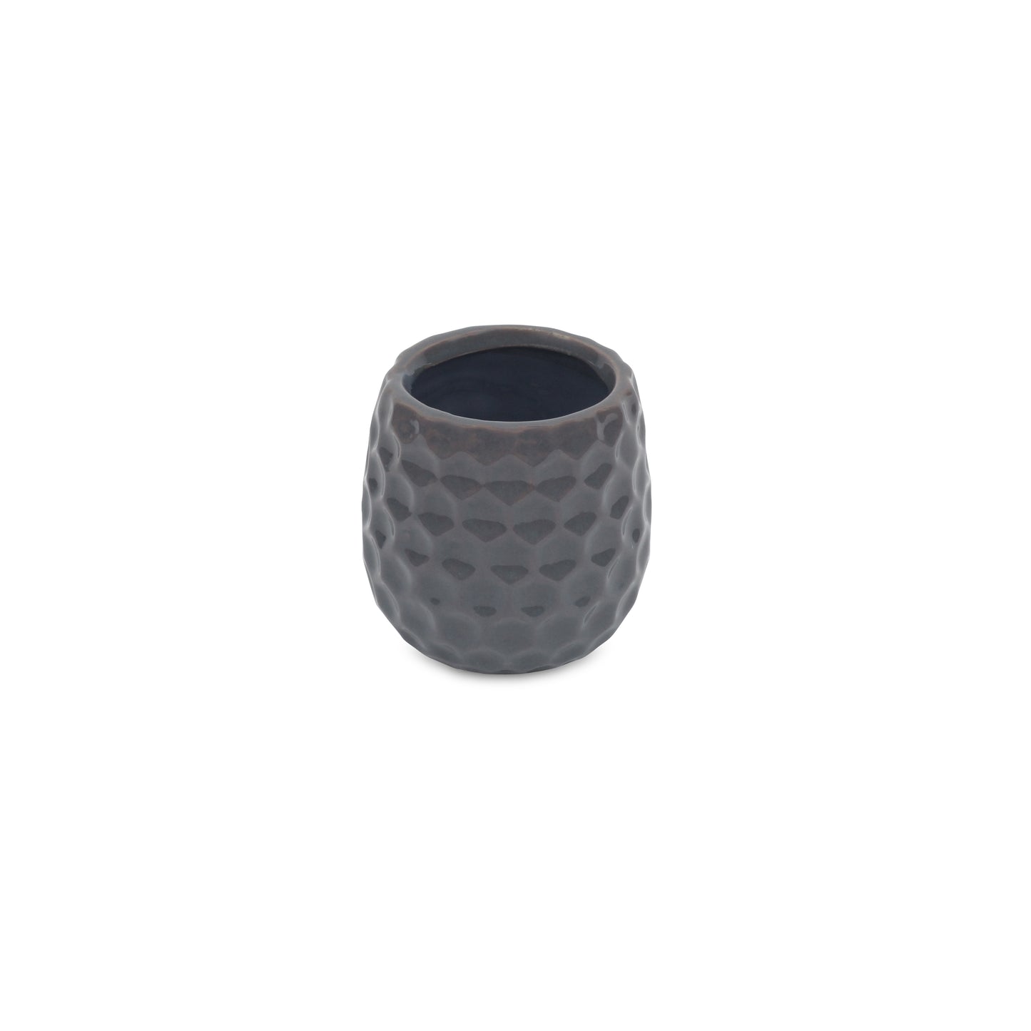 Farrier Hexagon Pattern Grey Ceramic Pot