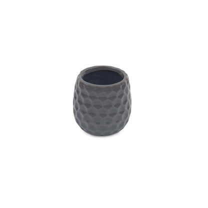 Farrier Hexagon Pattern Grey Ceramic Pot