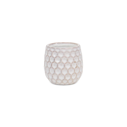 Farrier Hexagon Pattern White Ceramic Pot