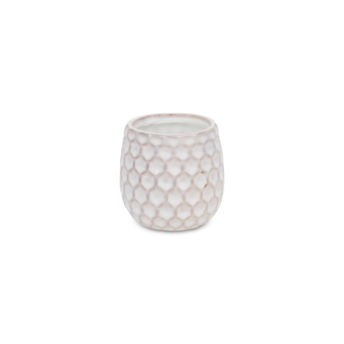 Farrier Hexagon Pattern White Ceramic Pot