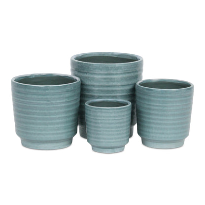 Celadi Geen Rippled Ceramic Pot