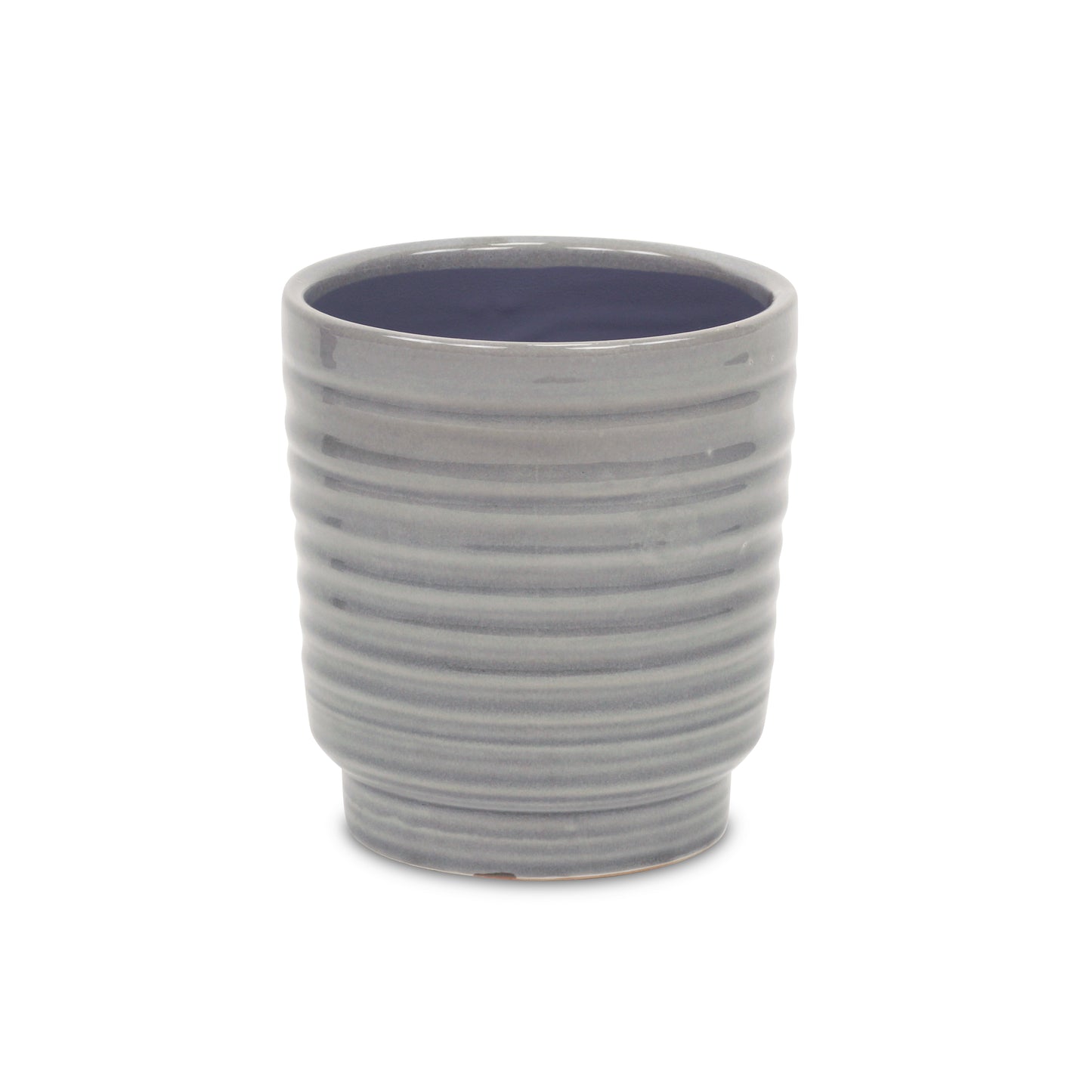 Celadi Gray Rippled Ceramic Pot