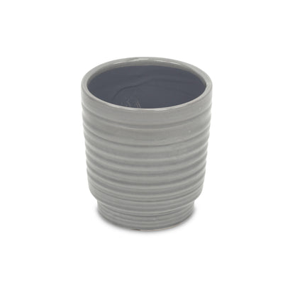 Celadi Gray Rippled Ceramic Pot