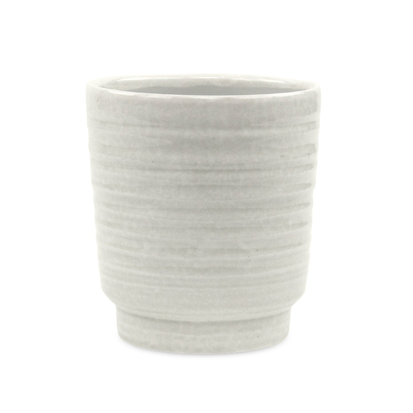 Celadi White Rippled Ceramic Pot