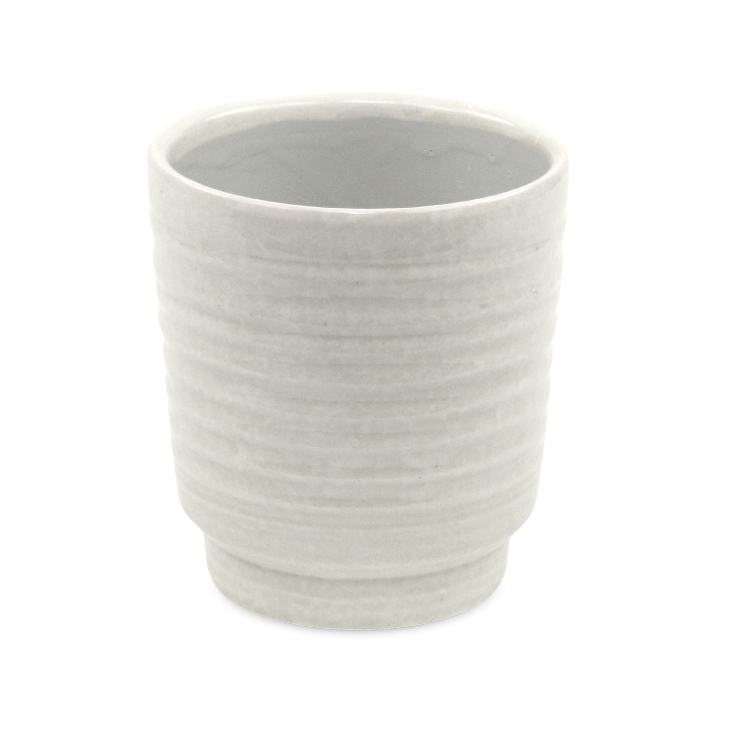 Celadi White Rippled Ceramic Pot