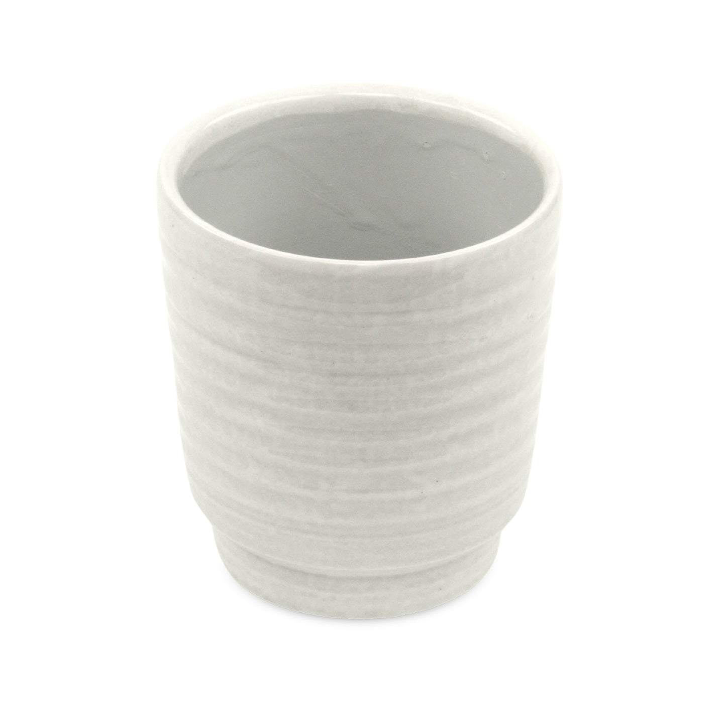 Celadi White Rippled Ceramic Pot