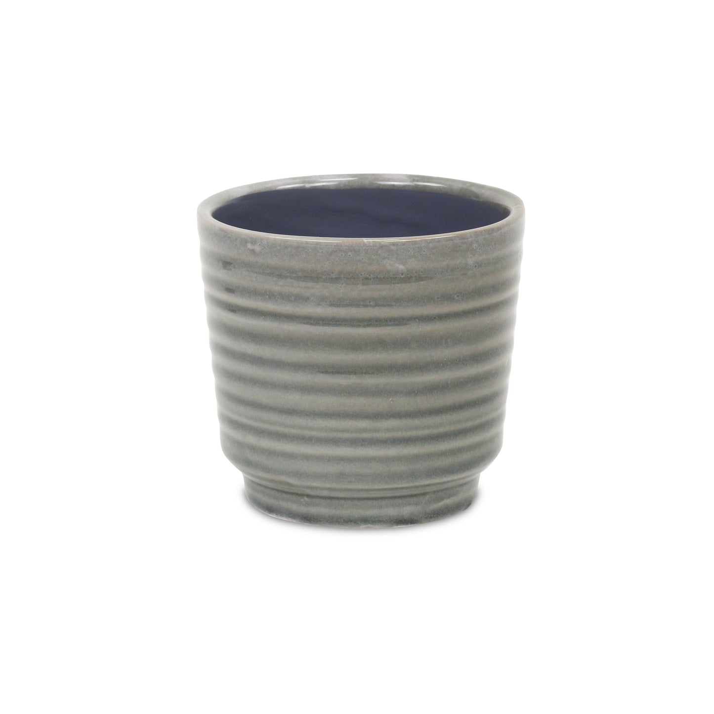 Celadi Gray Rippled Ceramic Pot