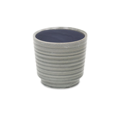 Celadi Gray Rippled Ceramic Pot