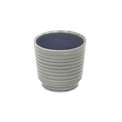 Celadi Gray Rippled Ceramic Pot