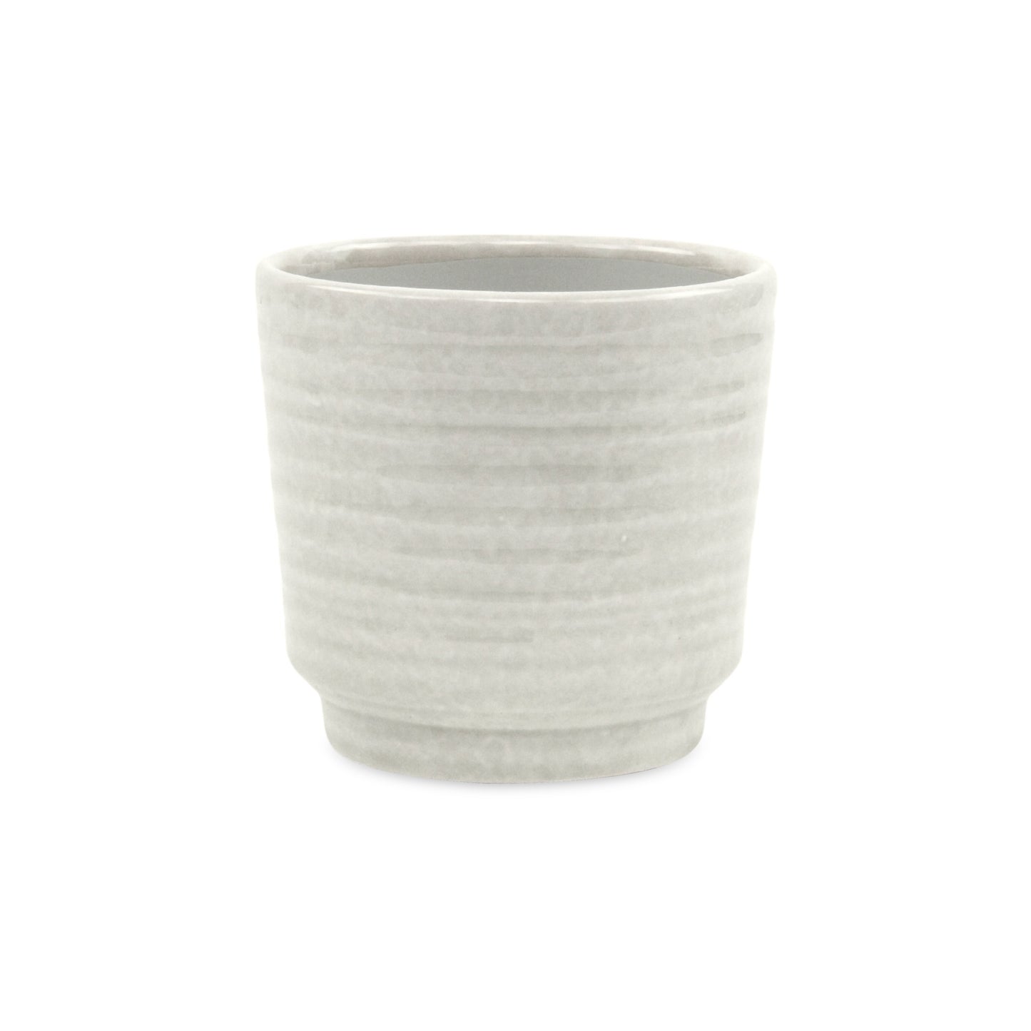 Celadi White Rippled Ceramic Pot