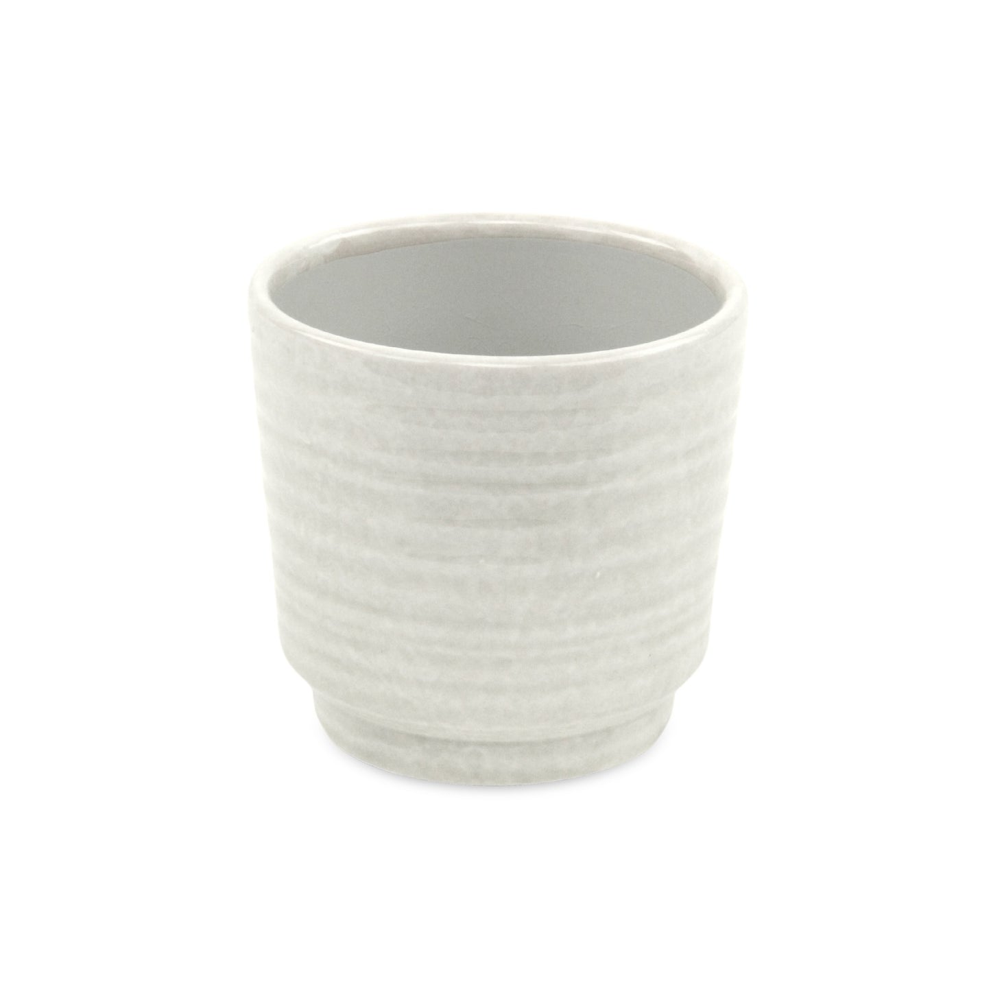 Celadi White Rippled Ceramic Pot