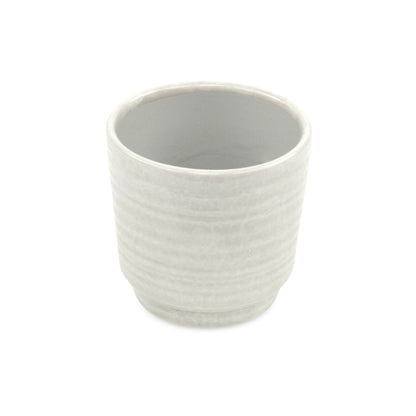 Celadi White Rippled Ceramic Pot