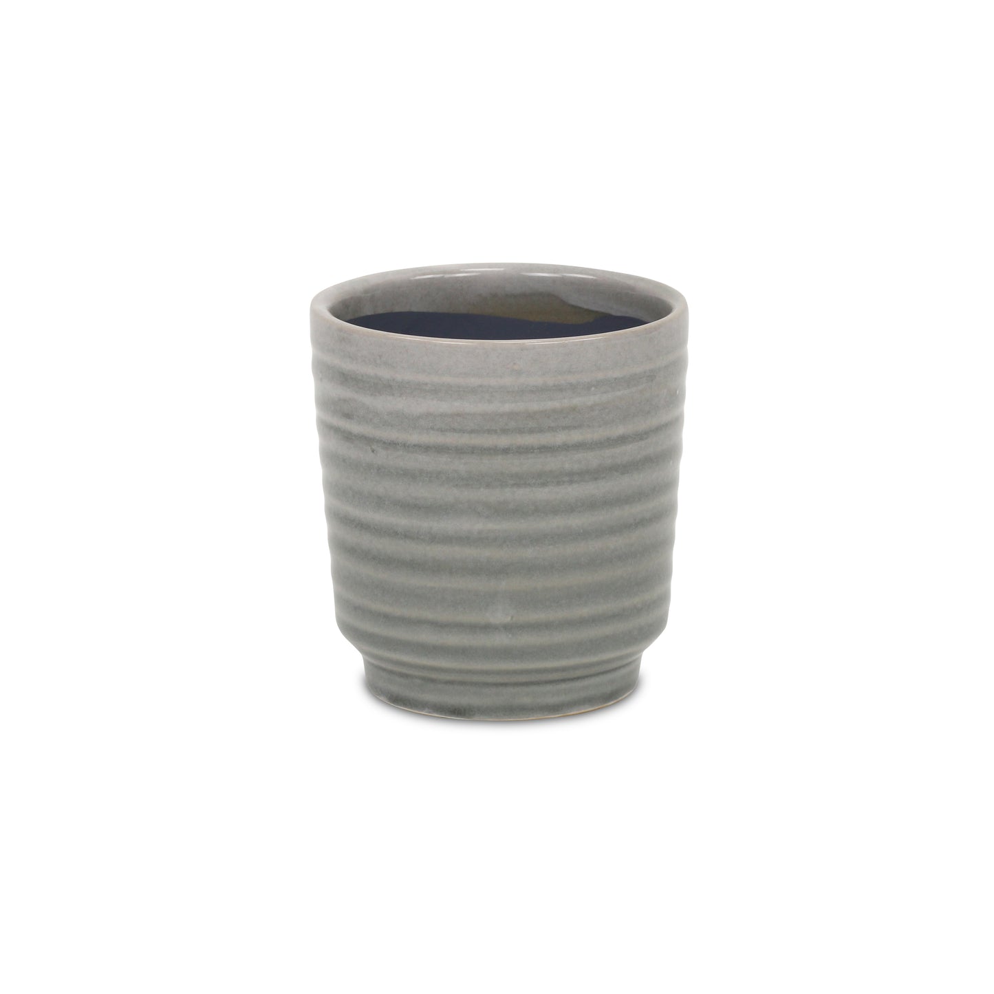 Celadi Gray Rippled Ceramic Pot