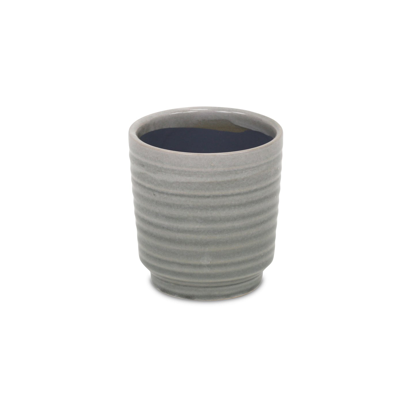 Celadi Gray Rippled Ceramic Pot